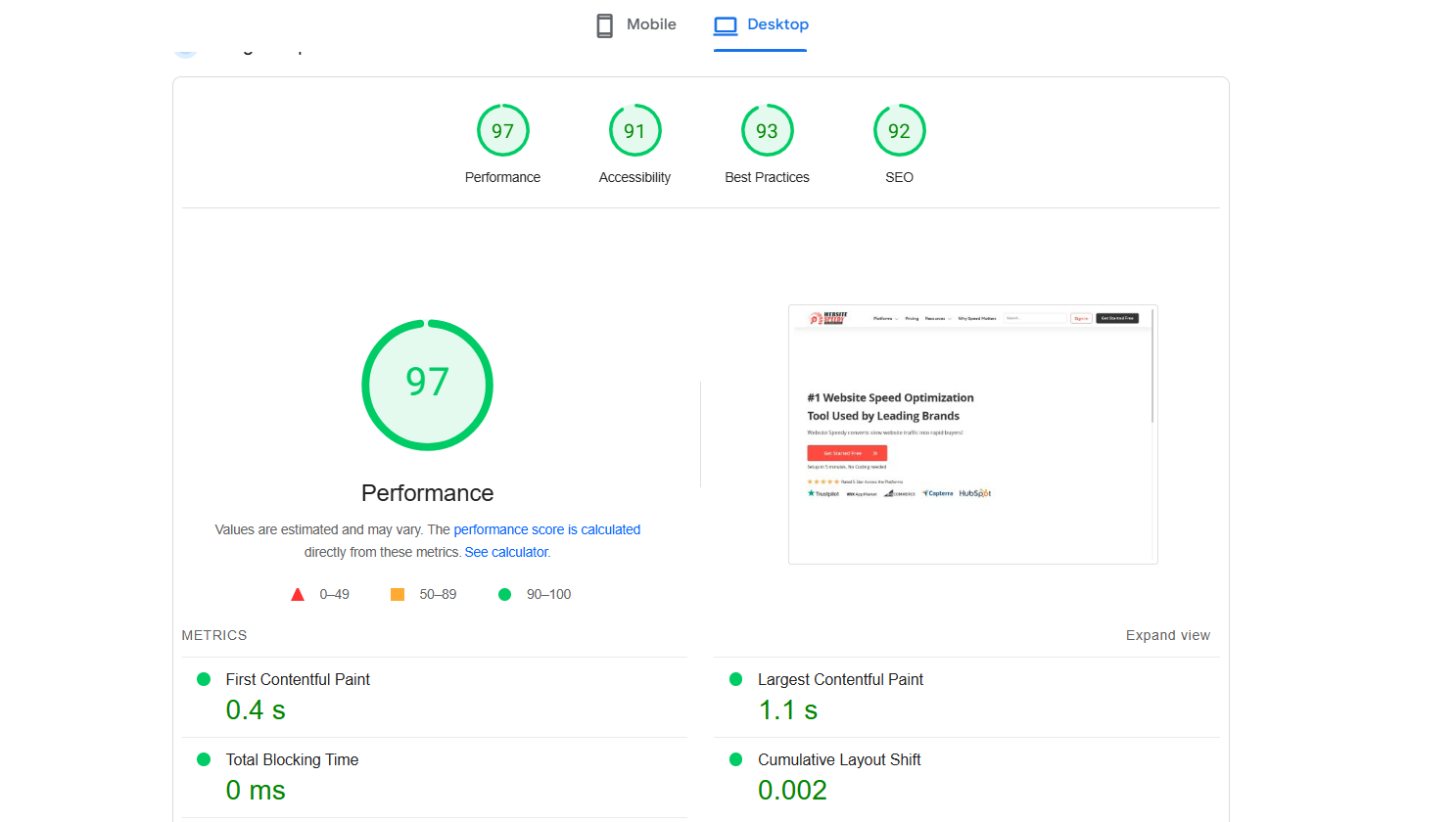 Google PageSpeed Insights